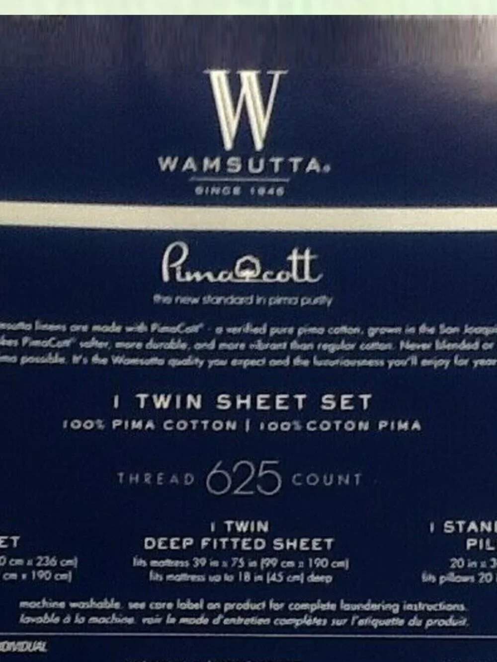 3pc LIGHT GREEN Wamsutta 625 TC Sateen Weave 100% Pimacott Cotton TWIN Sheet Set